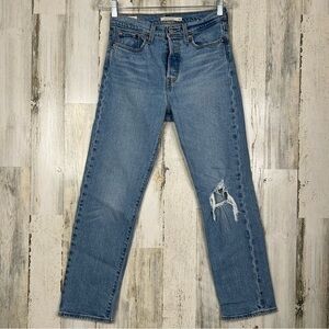 Levi's Wedgie Straight Jeans Women's 26 Button Fly Blue Denim Classic 5‎ Pocket